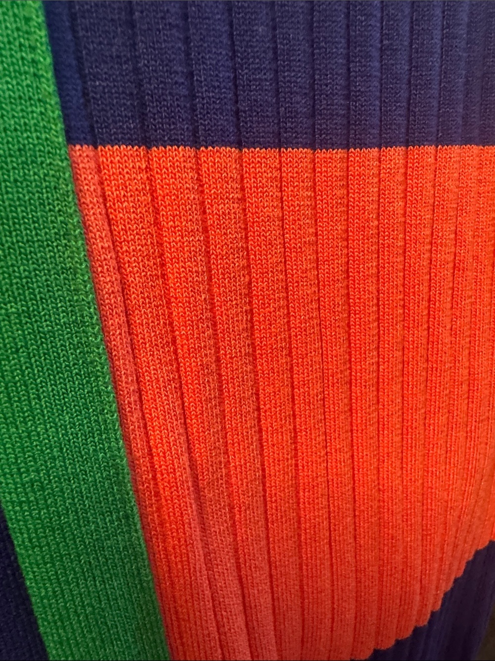 Multicolor Ribbed Zip-Front Colorblock Midi Dress NWT. LARGE - Picture 8 of 13